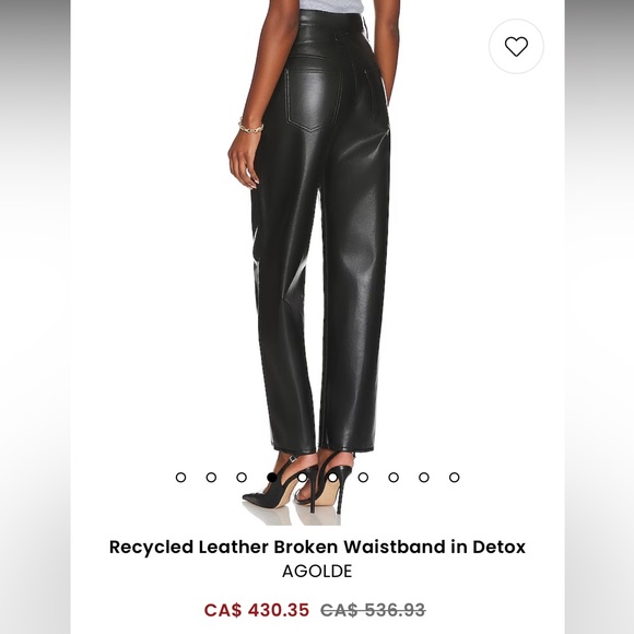 NWOT AGOLDE Recycled Leather Broken Waistband in Detox - Picture 2 of 5